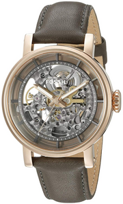  Shop Authentic Fossil Boyfriend Automatic Skeleton Grey Dial Grey Leather Strap Watch for Women - ME3089 - Luxxuri