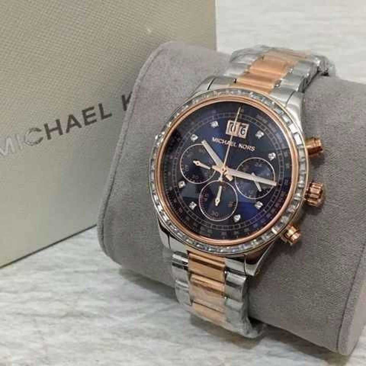  Shop Authentic Michael Kors Brinkley Blue Dial Two Tone Steel Strap Watch for Women - MK6205 - Luxxuri