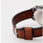  Shop Authentic Fossil Bronson Chronograph Grey Dial Brown Leather Strap Watch for Men - FS5855 - Luxxuri