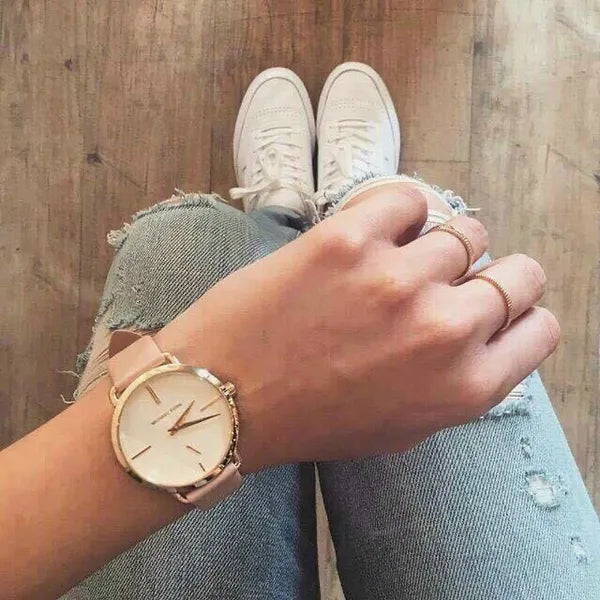  Shop Authentic Michael Kors Portia Quartz White Dial Pink Leather Strap Watch For Women - MK2659 - Luxxuri