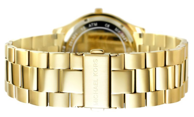  Shop Authentic Michael Kors Slim Runway Quartz Black Dial Gold Steel Strap Watch For Men - MK8621 - Luxxuri
