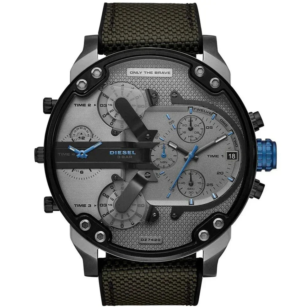 Shop Authentic Diesel Mr Daddy 2.0 Chronograph Grey Dial Black Nylon Strap Watch For Men - DZ7420 - Luxxuri
