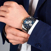  Shop Authentic Hugo Boss Chronograph Blue Dial Silver Steel Strap Watch for Men - 1513630 - Luxxuri