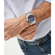  Shop Authentic Fossil Everett Chronograph Blue Dial Silver Steel Strap Watch for Men - FS5795 - Luxxuri