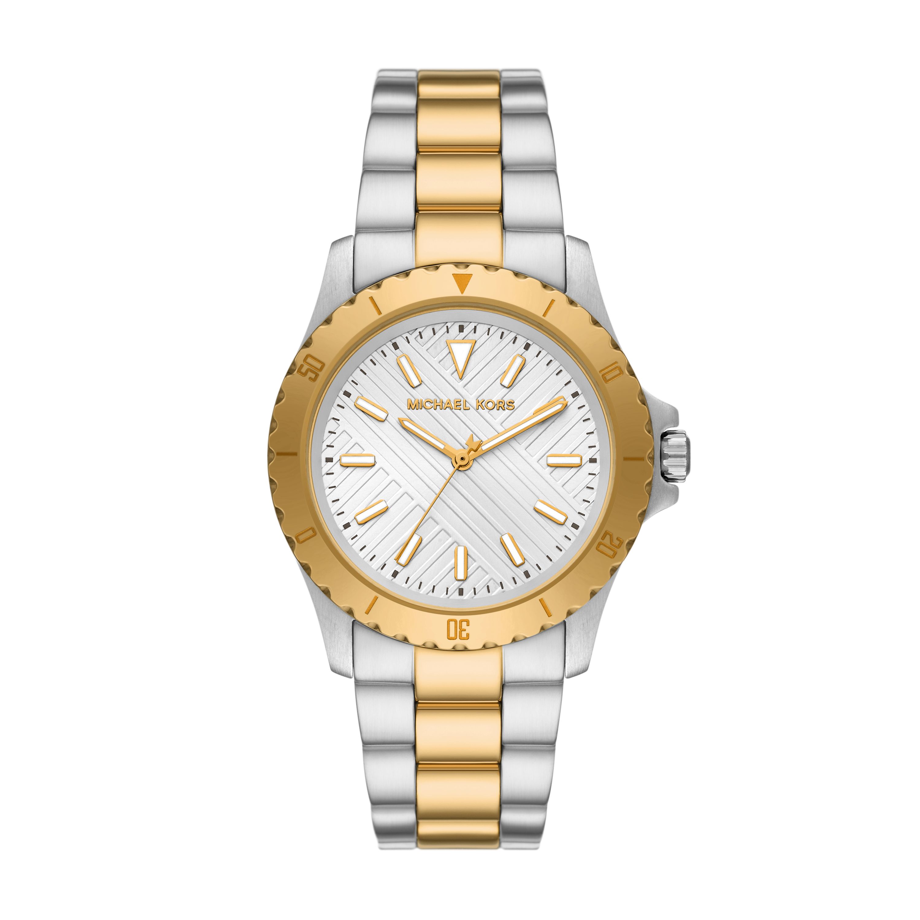  Shop Authentic Michael Kors Everest Three Hand Silver Dial Two Tone Steel Strap Watch For Men - MK9141 - Luxxuri