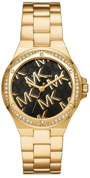  Shop Authentic Michael Kors Lennox Quartz Black Dial Gold Steel Strap Watch For Women - MK7404 - Luxxuri