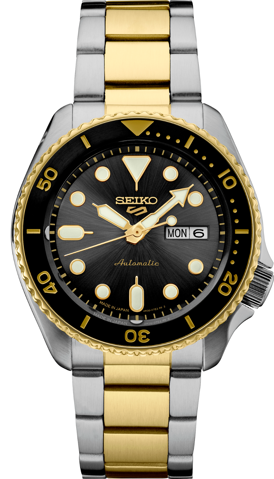  Shop Authentic Seiko 5 Sports Automatic Special Creation Black Dial Two Tone Steel Strap Watch For Men - SRPK22 - Luxxuri