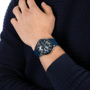  Shop Authentic Tommy Hilfiger Decker Quartz Blue Dial Blue Rubber Strap Watch for Men - 1791350 - Luxxuri