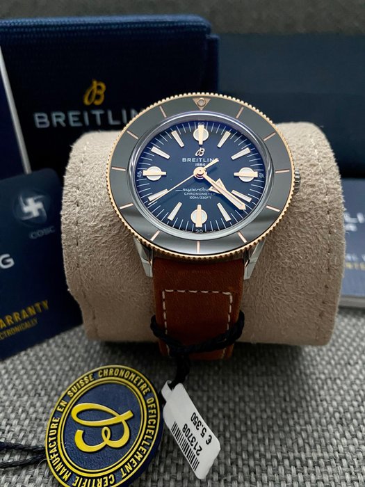  Shop Authentic Breitling Superocean Heritage '57 Black Dial Brown Leather Strap Watch for Men - U10370121B1X1 - Luxxuri