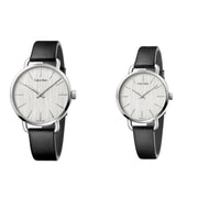  Shop Authentic Calvin Klein Even White Dial Black Leather Strap Watch for Women - K7B211C6 - Luxxuri