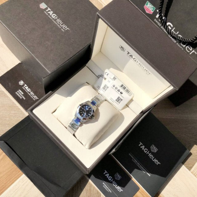  Shop Authentic Tag Heuer Aquaracer Blue Dial Silver Steel Strap Watch for Women - WBD1412.BA0741 - Luxxuri