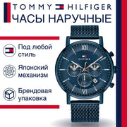  Shop Authentic Tommy Hilfiger Evan Blue Dial Blue Mesh Bracelet Watch for Men - 1710397 - Luxxuri