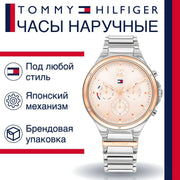  Shop Authentic Tommy Hilfiger Eve Chronograph Quartz Pink Dial Silver Steel Strap Watch For Women - 1782279 - Luxxuri