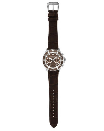  Shop Authentic Emporio Armani Diver Chronograph Brown Dial Brown Leather Strap Watch For Men - AR11486 - Luxxuri
