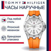  Shop Authentic Tommy Hilfiger Analog White Dial Orange Rubber Strap Watch for Men - 1791063 - Luxxuri