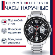  Shop Authentic Tommy Hilfiger Decker Quartz Black Dial Silver Steel Strap Watch for Men - 1791472 - Luxxuri