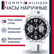  Shop Authentic Tommy Hilfiger Multifunction Black Dial White Rubber Strap Watch for Men - 1791475 - Luxxuri