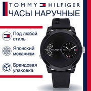  Shop Authentic Tommy Hilfiger Denim Black Dial Black Rubber Strap Watch for Men - 1791555 - Luxxuri