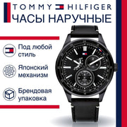  Shop Authentic Tommy Hilfiger Austin Black Dial Black Leather Strap Watch for Men - 1791638 - Luxxuri