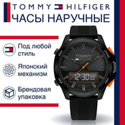  Shop Authentic Tommy Hilfiger Jeans Analog Black Dial Black Silicone Strap Watch For Men - 1791763 - Luxxuri