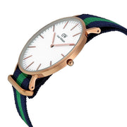  Shop Authentic Daniel Wellington Classic Warwick White Dial Two Tone Nylon Strap Watch for Men - DW00100005 - Luxxuri