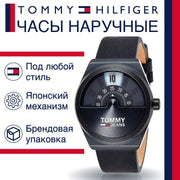  Shop Authentic Tommy Hilfiger Monogram Pop Quartz Black Dial Black Leather Strap Watch For Men - 1791773 - Luxxuri