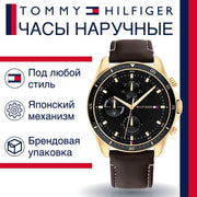  Shop Authentic Tommy Hilfiger Parker Chronograph Black Dial Brown Leather Strap Watch For Men  - 1791836 - Luxxuri