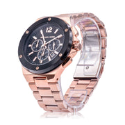  Shop Authentic Michael Kors Lennox Chronograph Black Dial Rose Gold Steel Strap Watch For Men - MK8940 - Luxxuri