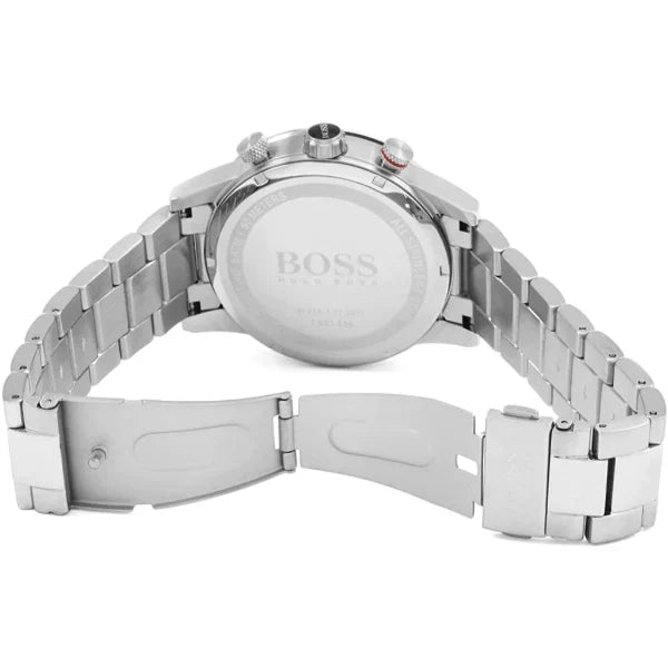  Shop Authentic Hugo Boss Rafale Chronograph Black Dial Silver Steel Strap Watch for Men - 1513509 - Luxxuri