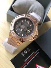  Shop Authentic Guess Rigor Multi Function Black Dial Rose Gold Steel Strap Watch For Men - W0218G3 - Luxxuri