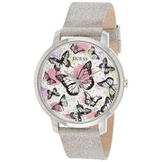  Shop Authentic Guess Sparkle Butterfly White Dial Silver Leather Strap Watch For Women - GW0008L1 - Luxxuri
