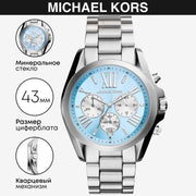  Shop Authentic Michael Kors Bradshaw Chronograph Blue Dial Silver Steel Strap Watch For Women - MK6099 - Luxxuri