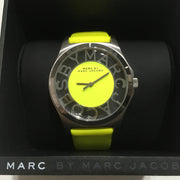  Shop Authentic Marc Jacobs Henry Skeleton Neon Yellow Dial Yellow Leather Strap Watch for Women - MBM1242 - Luxxuri