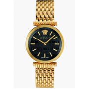  Shop Authentic Versace V-Twist Black Dial Gold Mesh Bracelet Watch for Women - VELS00819 - Luxxuri
