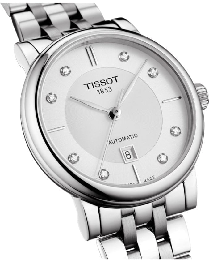  Shop Authentic Tissot Carson Premium Automatic Lady Diamonds Silver Dial Silver Steel Strap Watch for Women - T122.207.11.036.00 - Luxxuri