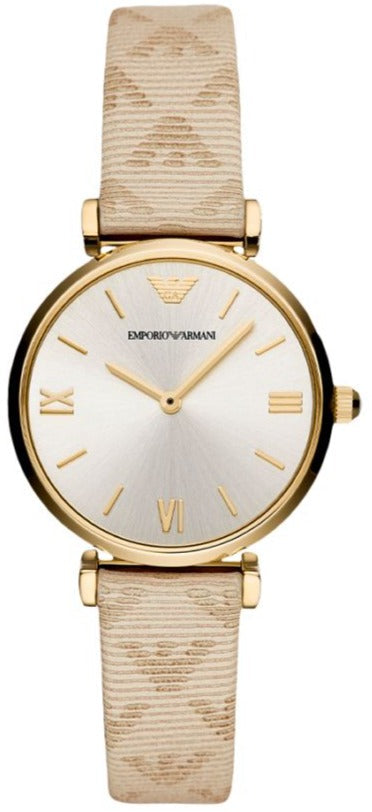  Shop Authentic Emporio Armani Classic Kappa White Dial Brown Leather Strap Watch For Women - AR11009 - Luxxuri
