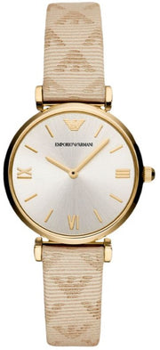  Shop Authentic Emporio Armani Classic Kappa White Dial Brown Leather Strap Watch For Women - AR11009 - Luxxuri