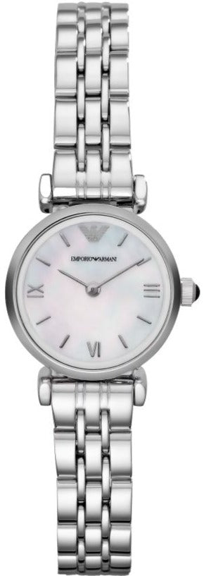  Shop Authentic Emporio Armani Gianni T Bar Mother of Pearl Dial Silver Steel Strap Watch For Women - AR1688 - Luxxuri