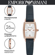  Shop Authentic Emporio Armani Gianni T Bar Crystals Silver Dial Blue Leather Strap Watch For Women - AR11469 - Luxxuri
