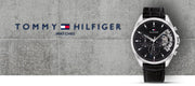  Shop Authentic Tommy Hilfiger Baker Chronograph Black Dial Black Leather Strap Watch For Men - 1710449 - Luxxuri
