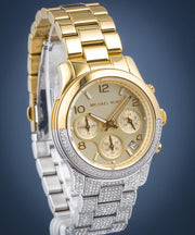  Shop Authentic Michael Kors Runway Chronograph Gold Dial Two Tone Steel Strap Watch For Women - MK7329 - Luxxuri