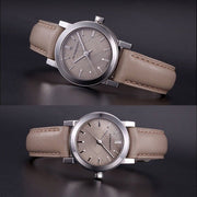  Shop Authentic Burberry The City Beige Dial Beige Leather Strap Watch for Women - BU9207 - Luxxuri