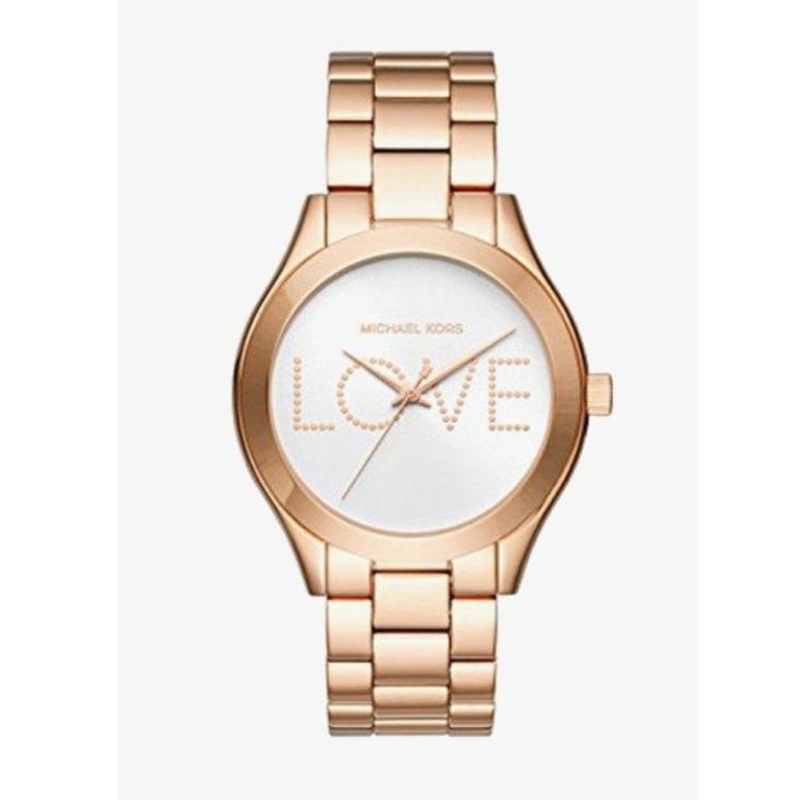  Shop Authentic Michael Kors Slim Runway White Dial Rose Gold Steel Strap Watch For Women - MK3804 - Luxxuri