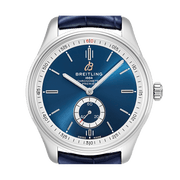  Shop Authentic Breitling Premier Automatic 40mm Blue Dial Blue Leather Strap Mens Watch - A37340351C1P2 - Luxxuri
