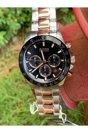  Shop Authentic Hugo Boss Here Chronograph Black Dial Two Tone Steel Strap Watch for Men - 1513757 - Luxxuri