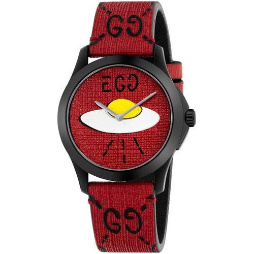  Shop Authentic Gucci G Timeless Ghost Red Dial Red Leather Strap Watch For Men - YA1264023 - Luxxuri