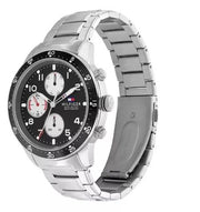  Shop Authentic Tommy Hilfiger Jimmy Multifunction Black Dial Silver Steel Strap Watch For Men  - 1791950 - Luxxuri