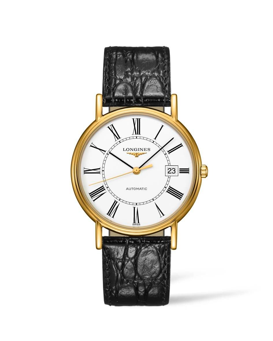  Shop Authentic Longines Presence 25.5mm Automatic White Dial Black Leather Strap Watch for Women - L4.921.2.11.2 - Luxxuri