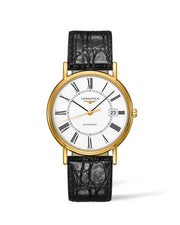 Shop Authentic Longines Presence 25.5mm Automatic White Dial Black Leather Strap Watch for Women - L4.921.2.11.2 - Luxxuri