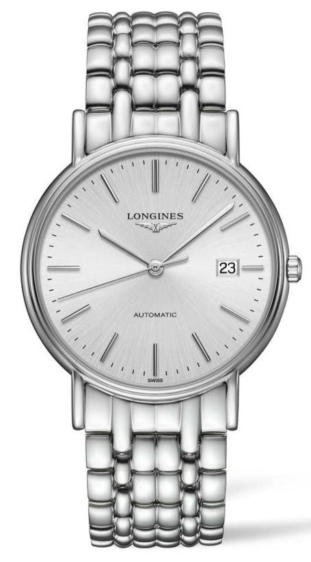  Shop Authentic Longines Presence 38.5mm Automatic Silver Dial Silver Mesh Bracelet Watch for Men - L4.921.4.72.6 - Luxxuri